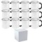 12 Pcs 11OZ Black Rim & Handle Sublimation Mugs With Individual White Boxes